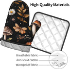 Mushroom Oven Mitts Set – Vintage Pot Holders Kitchen Gloves - Image 4
