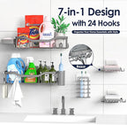NESOMI Shower Caddy Adhesive Shower Organizer 7-Pack, Rustproof Stainless Steel - Image 4