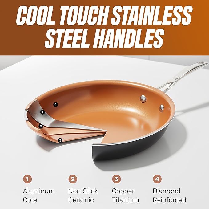 Gotham Steel True 20 Pc Ceramic Cookware Set Nonstick, Ceramic Pots and Pans - Image 6