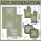 Sratte 6 Pcs Kitchen Decor Accessories Set Farmhouse Towels Pot Holders Oven - Image 4