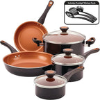 Farberware 10365 Glide Dishwasher Safe Nonstick Cookware Set / Pots and Pans Set by Farberware