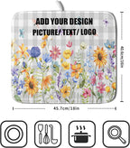 Giwawa 16"x18" Customized Dish Drying Mat Custom Image Dish Drainer Mats - Image 2