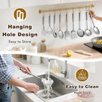 9 Pcs Cooking Utensils Set, Stainless Steel Kitchen Utensils, Heat Resistant - Image 6