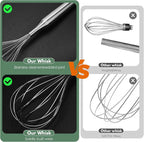 Stainless Steel Whisk for Cooking Kitchen Non Stick Balloon Wire Metal Baking - Image 3