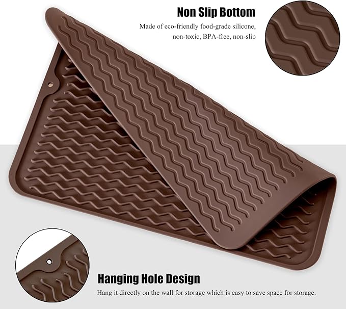 Large 24" x 18" Silicone Dish Drying Mat - Image 4