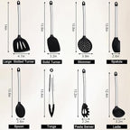 Silicone Cooking Utensils Set, Vayvnt 8 PCS Kitchen Utensils Set - Image 2