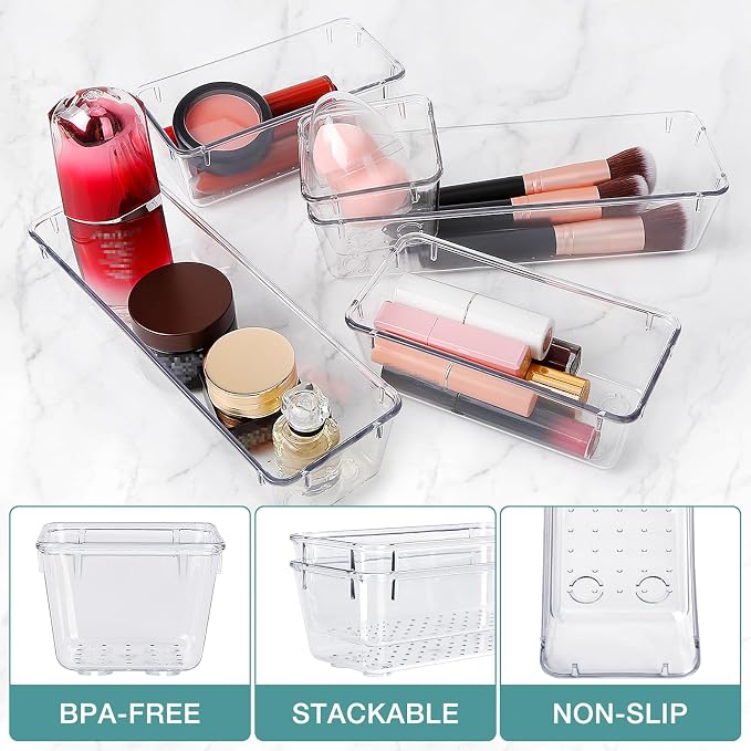 StorMiracle 23 PCS Drawer Organizer Set, 5 Varied Size Bathroom and kitchen - Image 3