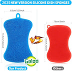 Geloo.Silicone Sponge Dish Brush, Double Sided Cleaning Brush - Image 2