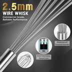 Webake Commercial Whisk Heavy Duty 17in Large Whisk, 304 Stainless Steel Whisks - Image 4