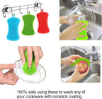Silicone Sponge Dish Washing Kitchen Scrubber, 6 Pack Reusable Dish Washing - Image 6