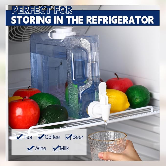 Funnymoom 2 Pack 0. 8 Gallon Fridge Water Dispensers Bottle - Image 4