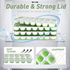 ChefAide Ice Cube Tray with Lid, 2 Packs 28 Cubes Durable Stackable Ice Cube - Image 7