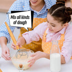 Danish Dough Whisk with Dough Hook Stainless Steel Wooden Handle - Image 3