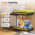 Sevenblue 3 Pack Under Sink Organizer, 2 Tier Slide Out Bathroom Cabinet - Image 5