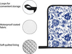Blue and White Porcelain Floral Butterfly Oven Mitts and Pot Holders Set of 4 - Image 5