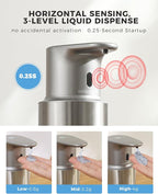 Automatic Liquid Soap Dispenser Touchless, 304 Stainless Steel Bottle Body - Image 3