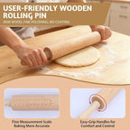 Long Adjustable Wood Rolling Pin: 21.1 Inch Rolling Pin - Image 3