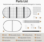 KES 48 Inch Large Hanging Pot Rack, Heavy Duty Oval Pot and Pan Hanging Rack - Image 9