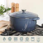 Gibson Home Addlestone 7 Qt Enameled Cast Iron Dutch Oven Pot - Image 4