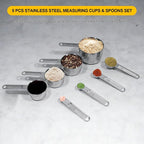 Stainless Steel Measuring Cups and Spoons Set, Dry & Liquid Dishwasher Safe - Image 3