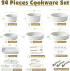 SENSARTE 24 Piece Pots and Pans Set, Nonstick Detachable Handle Cookware - Image 2