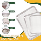 4-Piece Baking Sheet Set with Cooling Rack, Stainless Steel Cookie Sheets & - Image 2