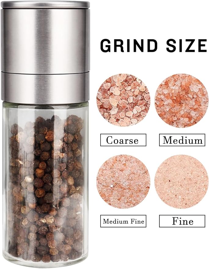 Gulex® Salt and Pepper Grinder Set, Pepper Mill, Sea Salt Shaker Grinder - Image 2