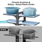 LAMU Pots and Pans Organizer under Cabinet, 8-Tier Heavy Duty Pan Organizers - Image 2