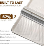 Wildone 2 Pack Half Sheet Baking Pans, Honeycomb Embossed Nonstick Baking Sheet - Image 3