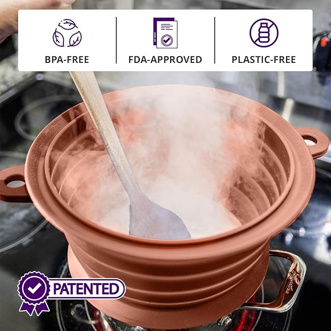 L.I.Q Silicone Splatter Guard – Fits 8 and 10 Inch Pots – Microwave Safe and - Image 7