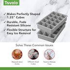 Tovolo Silicone Ice Cube Tray Oyster Gray Pack of 2 BPA Free Ice Tray Mold - Image 3