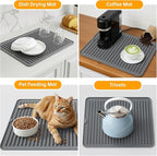 Songrey 12" x 6.5" Silicone Dish Drying Mat, Kitchen Counter Drying Pad - Image 6
