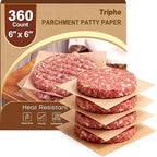 360 Count 6"x 6" Heavy Duty Patty Paper Sheets by PremiumCookingPicks