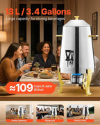 VEVOR Stainless Steel Beverage Dispenser, 3.4 Gallon Drink Dispenser - Image 2