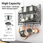 VyGrow 28 Inch Pot Rack Wall Mounted, 2 Tier Pots and Pans Organizer - Image 3