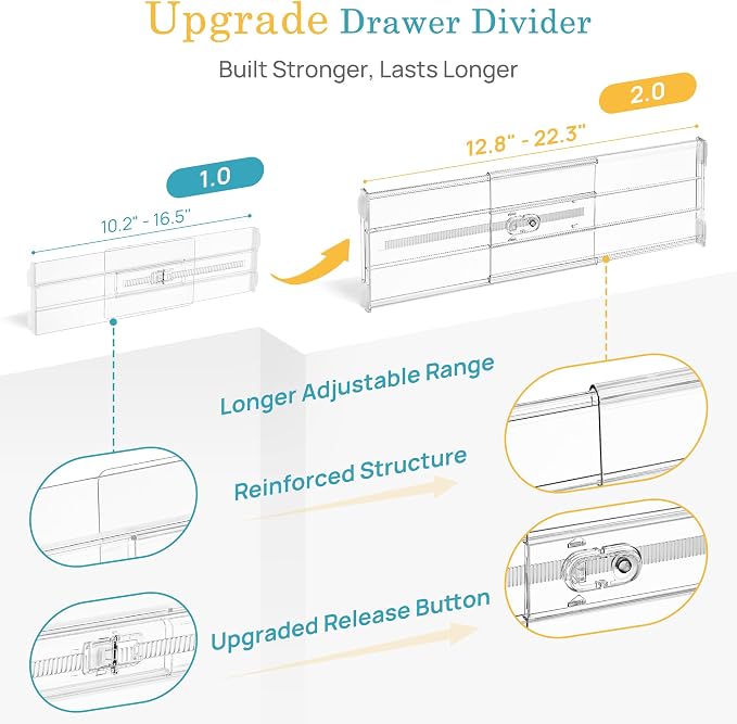 Vtopmart 8 Pack 6" Tall Upgrade Drawer Dividers - Image 7