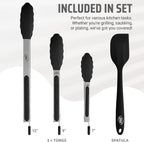 Kaluns Kitchen Tongs for Cooking Grilling Set of 4, BBQ Grill Tongs - Image 2