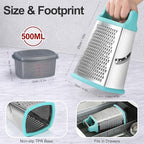 Ourokhome Cheese Grater with Handle, Stainless Steel Box Grater, 4 Side Kitchen - Image 3