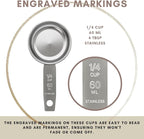 1/4 Cup Stainless Steel Measuring Cup | Sturdy Metal 60 ml | 60 cc | 2 oz | - Image 5
