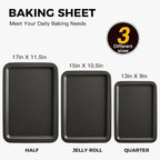 HONGBAKE Ceramic Baking Sheet Pan Set, Cookie Sheet - Image 3