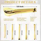 CHENGU 12 Pack Stainless Steel Tongs 6 Inches Food Serving Clip Kitchen Cooking - Image 2
