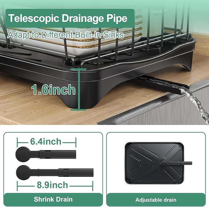Dish Drying Rack, 2-Tier Large Dish Drying Rack - Image 5