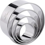 Cookie Cutter Set, Measuring 2'', Round Metal Baking Rings by FUNUTTERS
