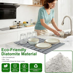 Large Stone Drying Mat for Kitchen Counter, Collapsible Stone Dish Drying Mats - Image 4