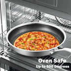 Toutrop Hybrid Stainless Steel Cookware Set-6QT Sauté Pan - Image 4