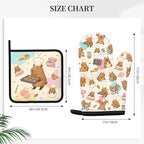 Capybara Gifts for Women, Funny Capybara Oven Mitt & Pot Holder Set, Heat - Image 2