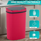 PayLessHere | 13 Gallon Plastic Trash Can | Red | Automatic Touchless Lid - Image 4