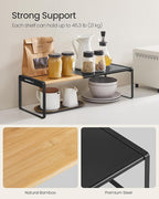 SONGMICS HOME Spice Racks, Expandable Cupboard Shelf Orgnizers, Kitchen Counter - Image 5