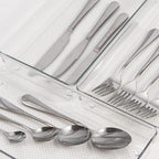 3 Pack Clear Plastic Drawer Organizer Tray Cutlery Utensil Makeups Drawer - Image 4