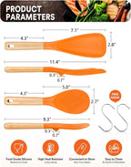 Cooking Spoon and Rice Scooper for Nonstick Cookwares, Wood Handle Spoon for - Image 2
